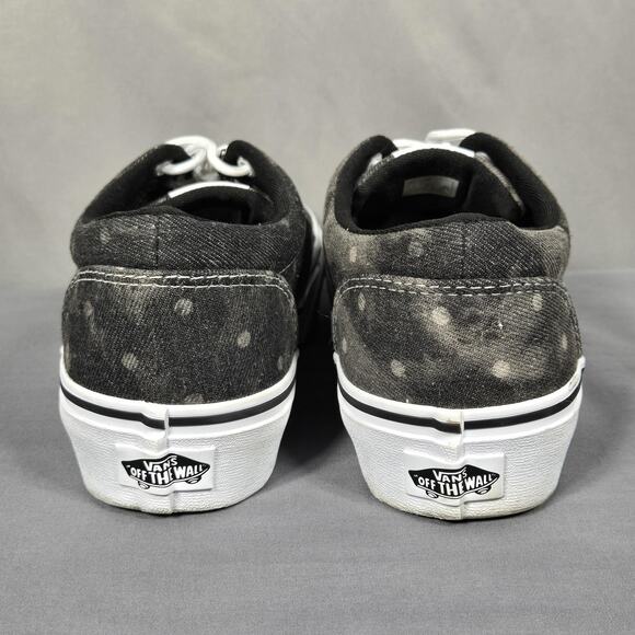 Vans Doheny Platform Sneakers Womens 8 Black Gray Canvas Polka Dot Skate Shoes - Picture 9 of 10